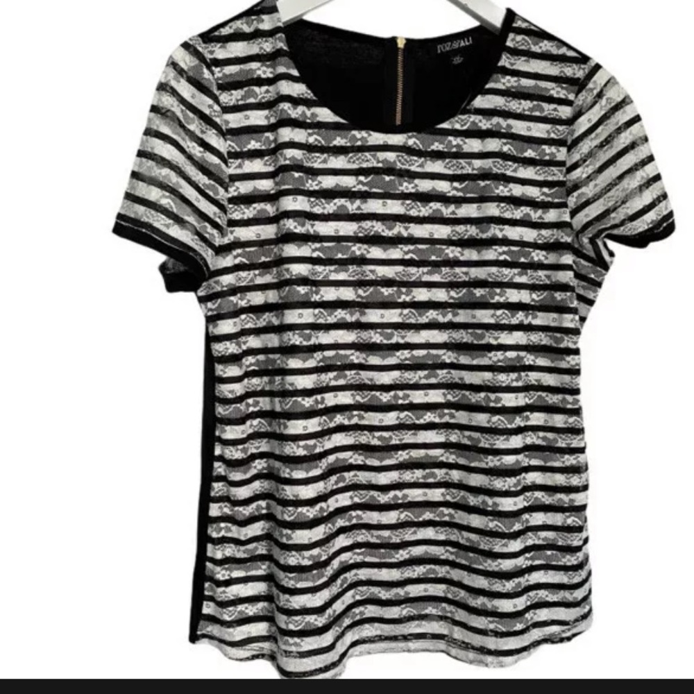 Roz & Ali Women Crochet Front Short Sleeve (PM)